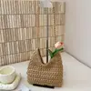 Bolso tejido de moda transfronterizo, hilo de algodón único y moderno, bolso de axila fresco y versátil, bolso de hombro casual y versátil para el día a día