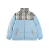 Abrigoacolchado de algodón con cuello alto y costuras de color contrastante para hombre, grueso de invierno, holgado, bordado con letras, estilo americano, moda callejera, traje de pan