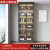 Aparador de Madera Maciza Contra la Pared, Gabinete Multifuncional Integrado para Comedor y Cocina, Gabinete de Almacenamiento Moderno Sencillo con Gabinete de Vino Elevado