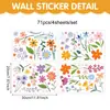 Adesivos de Parede Florais em Aquarela Boêmia Flores Pequenas Coloridas Primavera Verão Quarto Sala de Estar Casa PVC Autoadesivo