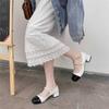 Mary Jane sapatos femininos 2022 novo nicho salto grosso cor retrô combinando fadas sapatos de camada única salto alto sapatos de couro estilo britânico