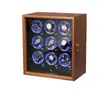 Cargador Giratorio para Relojes Mecánicos, Dispositivo Giratorio Vertical para Relojes, Cargador Eléctrico Silencioso para Relojes, Caja para Relojes para Uso Doméstico con Nueve Ranuras para Relojes