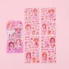Pegatinas de dibujos animados de niña con salsa de miel, linda chica con personaje de corazón, pegatinas decorativas DIY, material de cuenta de mano, pegatinas pequeñas 4