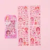 Pegatinas de Niña con Salsa de Miel de Dibujos Animados Lindas Femeninas Impermeables Pegatinas Decorativas de Personajes Mascotas Pegatinas de Material para Diario DIY