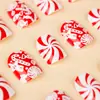 Patrón Espiral de Dulces Navideños Purpurina Roja Diseño Sencillo Parche de Uñas Artísticas Removible Uña Postiza