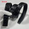 3.5 Óleo borda crocodilo padrão masculino cinto de couro genuíno Litchi Padrão camada superior couro liga tigre cabeça cinto automático para homens