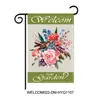 Bandera de jardín de lino de fábrica transfronteriza, bandera colgante decorativa de hortensia de playa, bandera decorativa para patio, bandera de lino sintético al por mayor