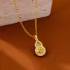 Colgante de Calabaza Incrustado de Diamantes Estilo Retro para Mujer, Colgante de Oro Arena Vietnamita, Estilo Palacio, Accesorios Duraderos