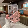 Funda de Teléfono Transparente Serie de Texto de Amor Corazón de Amor Simple para Parejas y Mejores Amigos iPhone18Promax Cubierta Protectora Anticaídas