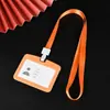Portatarjetas Vertical de Silicona Cordón Personalizado Portapase de Identificación Transparente de una Cara Insignia Escolar de Estudiante Insignia de Trabajo Hecho a Medida