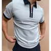 Camisa Polo 3D con Cremallera para Hombre Nueva de Aliexpress con Cuello Camisero Estampado, Jersey de Manga Corta para Ropa Casual