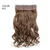 Peluca de Cabello Largo Rizado Degradado de Una Pieza Estilo Europeo y Americano, Extensiones de Cabello de Cinco Piezas con Clip de Ondas Grandes, Pieza de Cabello Sintético para Mujeres