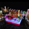 Cubo de hielo luminoso con barra de carga LED, cubo de cerveza acrílico creativo KTV, paquete de 24, cubo de hielo con forma de tren de potencia