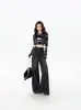 Jeans negros de alta gama para mujer 2026 nuevo vintage desgastado rectos holgados fluidos de pierna ancha pantalones largos estilo nuevo de verano