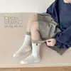 Calcetines para niños, calcetines para bebés de niño y niña, bloques de color, calcetines de media caña para todas las estaciones, estilo nuevo, algodón peinado, calcetines apilados de doble costura