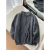 Cárdigan de punto de cuello redondo, estilo americano, de alta gama, para hombre, con un look otoñal relajado y casual, con un toque de elegancia "old money".