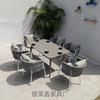 Mobiliario Exterior Nórdico Sillas de Mimbre Mesa y Sillas de Comedor para Patio Exterior Mesa y Sillas para Jardín Balcón Juego de Mesa de Café Juego para Patio