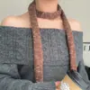 Cachecol Trançado Retrô para Mulheres 2025 Inverno Nova Moda Versátil Lã Longo Multicor Cachecol Quente Atacado