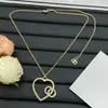 2025 Novo Modelo Chanel Colar Duplo C Coração Colar Clássico de Luxo de Alta Qualidade Colar Chanel Vintage Atacado