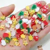 50 Piezas de Decoraciones Mixtas de Resina para Uñas de Navidad Caricatura de Papá Noel Copo de Nieve Campana Reno Adornos para Uñas