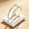 Pulseira de Aço Titânio para Mulheres, Não Desbota, Moderna, Versátil, Luxo Leve, Sensação de Alto Padrão, Fecho de Aço Inoxidável, Pulseira Cravejada com Diamantes