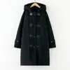 Abrigo de Lana Duffle Estilo JK Japonés para Mujer Invierno Estilo Universitario Bolsillo Doble Holgado Adelgazante Longitud Media Abrigo de Lana