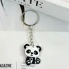 Acessórios criativos de borracha macia de PVC com desenho de panda transfronteiriços, enfeites de chaveiro DIY, pingentes de chaveiro