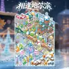 Adesivos Cenário de Hong Kong Flor de Bauhinia Roxa Cena em Miniatura 3D Adesivos DIY Série Urbana 12.0 Série da Cidade
