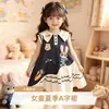Vestido de Menina Verão Novo Estilo Coreano Desenho Animado Anime Coelho Policial Princesa Vestido Fashion para Bebês Frete Grátis