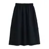 Falda Elegante Negra de Lujo de Alta Gama para Mujer Otoño e Invierno 2026 Nueva Falda de Lana de Línea A de Cintura Alta Adelgazante