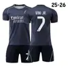 252 Camiseta de Visitante del Real Madrid Número 5 Bellingham Número 10 Mbappé Número 7 Vinícius Camiseta con Número Correcto