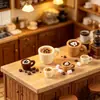 Mini dijes de taza de café de resina estilo retro de sanación, accesorios decorativos DIY hechos a mano, escenografía de caja sorpresa, decoración de fondo