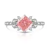 Anel Coroa de Flores de Gelo Coloridas Pedras Preciosas Hot-Selling TikTok Xiaohongshu para Mulheres, Anel Fashion de Diamante de Alto Carbono Luxuoso, Entrega Direta