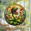 Plato colgante bohemio pintado de gran venta transfronteriza, decoración artística redonda para ventanas del hogar, adorno colgante de acrílico, personalizable