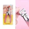Tijeras para decoración de uñas, tijeras afiladas en forma de U, cortaúñas, terapia de luz de cristal para uñas, tijeras francesas extendidas.