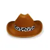 Sombrero de Vaquero Occidental con Borde de Vaca para Niños Fiesta de Carnaval Sombrero de Caballero Rosa para Niños Sombrero de Cosplay Festivo