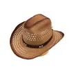 Chapéu de Palha Dobrável Estilo Novo Ocidental Cowboy Retrô Chapéu de Sol com Proteção Solar Estilo Étnico Chapéu de Sol Europeu e Americano Chapéu de Jazz