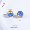 No se decolora por mucho tiempo Accesorios dorados para manualidades Seis palabras mantra Cielo Estrellado Monedas de Loto Perlas de barril Lutong Perlas de transferencia Azul Ardiente