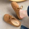 Plataforma Vintage Meio Chinelo com Fivela Feminino Roupa Externa 2025 Primavera e Outono Novo Feio Bonito Sandálias Bocken Toe para Gestantes