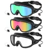 Gafas de natación para adultos con marco grande electrochapado transfronterizo personalizadas para hombres y mujeres, impermeables antivaho de alta definición con tapones para los oídos integrados