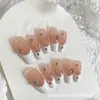 Uñas Casuales, Transparentes, Color Nude, Portables en la Mano, Puntos Blancos Franceses con Diamantes, Dulces y Versátiles, Blanqueadoras y de Alta Gama, Uñas Postizas