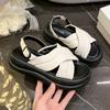 Celebridades de Internet Explosivas Sandalias Romanas para Mujer Suela Gruesa 2025 Verano Nuevo Atuendo Suela Suave Todo Combinable Super Populares Zapatos Casuales de Playa