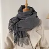 Bufanda de Imitación Cachemir con Patrón de Espiga y Borlas Otoño e Invierno Chal de Alta Gama Bufanda de Moda y Versátil Cálida para Mujer