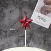 Caja de PVC con Forma de Corazón Estrella Decoración para Pastel de Cumpleaños Vela Creativa Romántica Forma de Corazón Diamante Vela Chapada en Oro