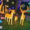 Ornamentos de veado sika de fibra de vidro luminosos ao ar livre, escultura de desenho animado, exibição de paisagem, imóveis, shopping, artesanato