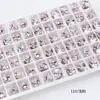 Rhinestones para Arte de Uñas Rosa Claro Accesorios DIY, Rhinestones Cuadrados Grandes Súper Brillantes Forma de Huevo de Paloma, Rhinestones K9 con Base Puntiaguda para Arte de Uñas