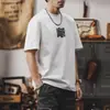 Camiseta Pesada Retro Americana para Hombre Manga Corta Algodón Puro Verano 2026 Nueva Marca de Moda Corte Holgado Camiseta para Hombre Al por Mayor