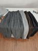 Pantalones de Lana Perezosos de Otoño con Caída, Pantalones Scimitar para Mujer, Pantalones de Lana Rectos de Pierna Ancha Empalmados, Pantalones Gruesos de Largo Completo para Otoño e Invierno
