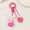 Nuevo Colgante Llavero de Coche con Forma de Corazón, Accesorios Lindos de Cuentas de Corazón de Colores, Decoración de Estilo Fresco para Funda de Auriculares