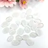 Anel Oval de Pedra Natural Cristal Superfície 13*18mm Superfície Curva Única Mancha em Forma de Ovo Pedra Nua Meia Superfície Acessórios Atacado Transfronteiriço